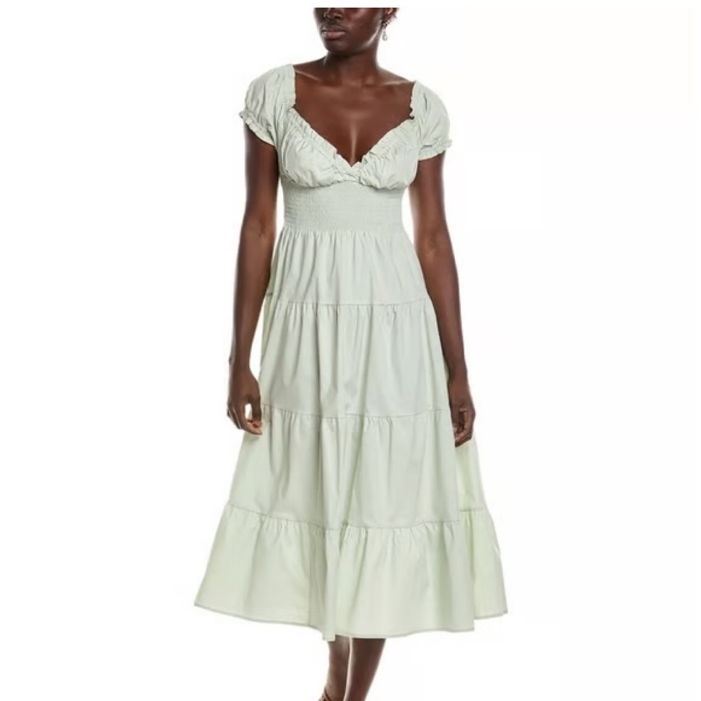 WeWoreWhat Green Smocked Maxi Sundress